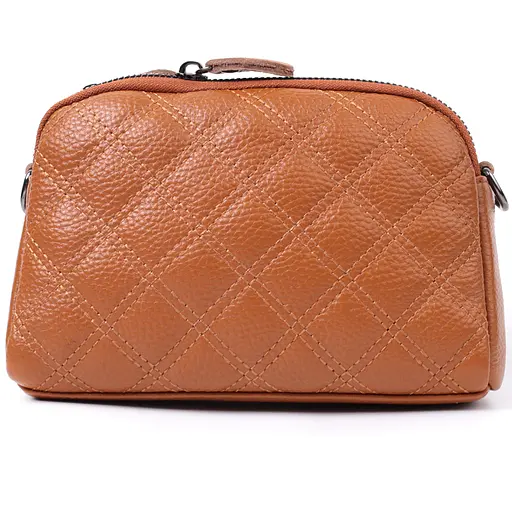 Женская сумка Vintage прошита ромбами на лицевой стороне из натуральной кожи 19.5х12.5х7 см sum0027021 - фото 5