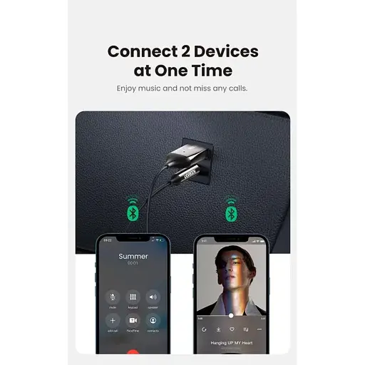 Bluetooth-ресивер UGREEN CM309 Bluetooth Car Receiver Aux with Mic (Space Gray)(UGR-70601) - фото 8