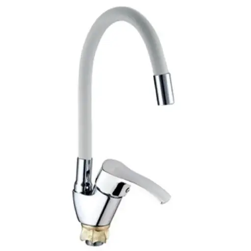 Змішувач для кухні Mixxus YUB4-279 з білим силіконовим виливом MI6486 Хром - фото 1