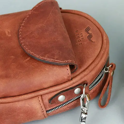 Міні-сумка Kroha коньячна вінтажна - фото 9