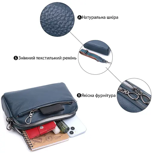 Жіноча шкіряна сумка Vintage 25х14.5х8 см sum0026552 - фото 4