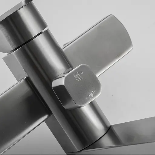 Душевая система Frap F24805, поворотный излив - переключатель на лейку, 1 режим, сатин, Хром матовый - фото 3