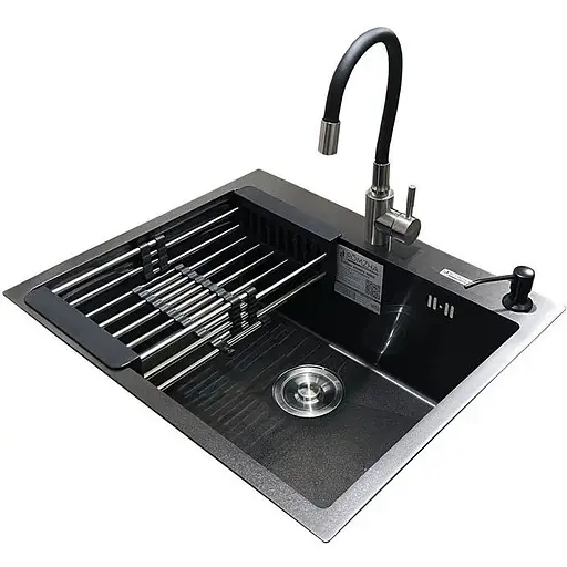 Комплект мийка + змішувач Romzha Arta U-550S Max BL (C)