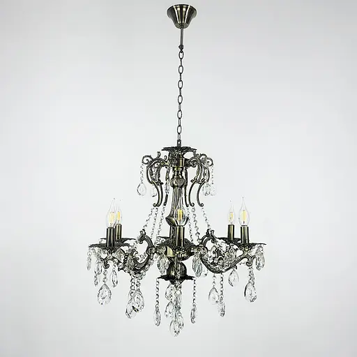 Підвісна кришталева люстра Crystal Life у бронзовому корпусі на 6 ламп Line.F 11549/6 - фото 7