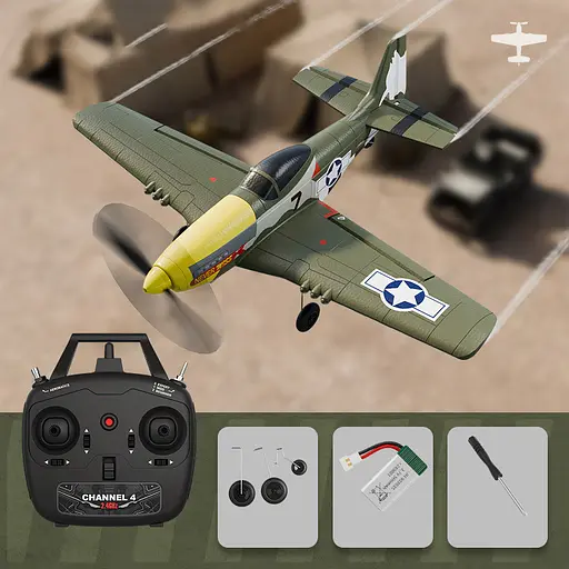 Літак на радіокеруванні SCHE W551 Four-channel Stunt Fighter Green - фото 2