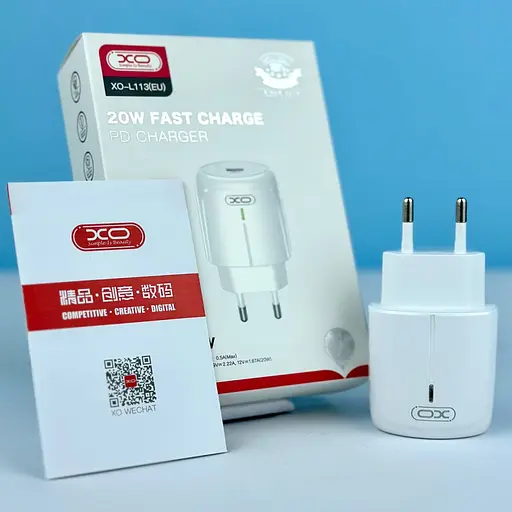 Мережевий зарядний пристрій XO L113 PD 20W (1USB-C) з кабелем Type-C - Lightning білий - фото 5