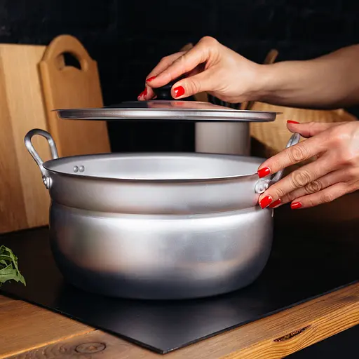 Кастрюля сферическая матовая алюминиевая с крышкой и двумя металлическими ручками 3.4 л, Interos Серый 86215 - фото 5