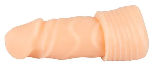 Насадка на пенис Nature Skin Sleeve With Bullet 19 см телесный - фото 4