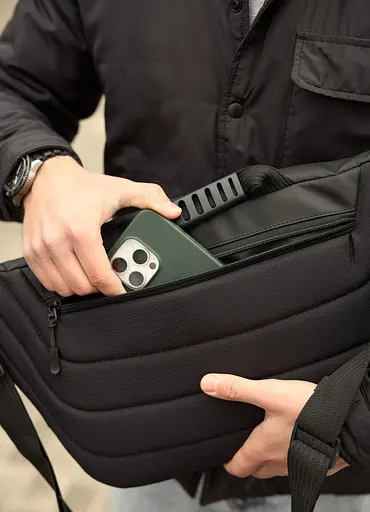Мужская сумка-бананка под ноутбук Sambag Urban Laptop 46×26 см (51411064m) - фото 9