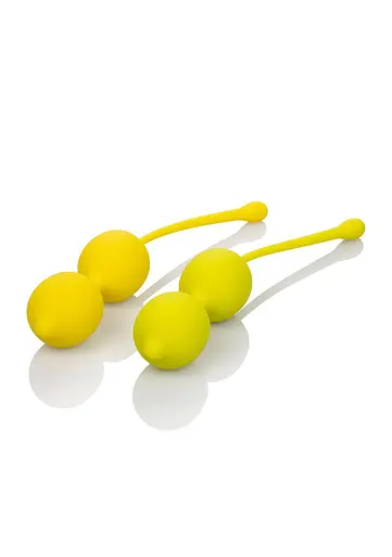 Вагінальні кульки CalExotics Kegel Training Set Lemon, 19 см, жовтий - фото 2