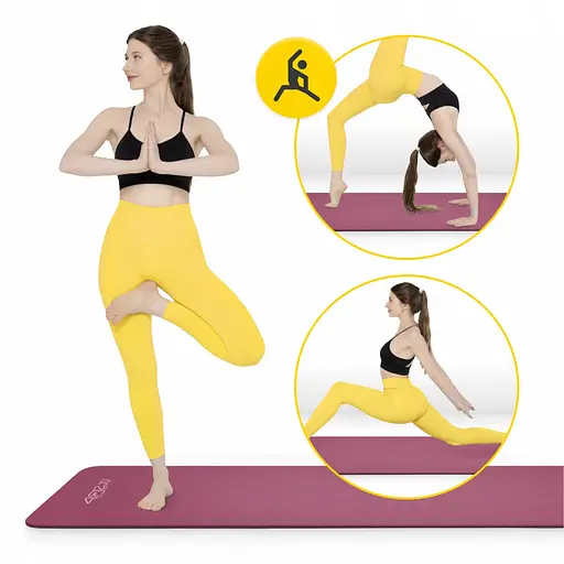 Коврик (мат) спортивный 4FIZJO NBR 180 x 60 x 1 см для йоги и фитнеса Burgundy (P-5905973406703) - фото 5