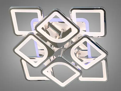 Светодиодная люстра смарт светильник с пультом, подсветкой, 130W, хром - фото 2