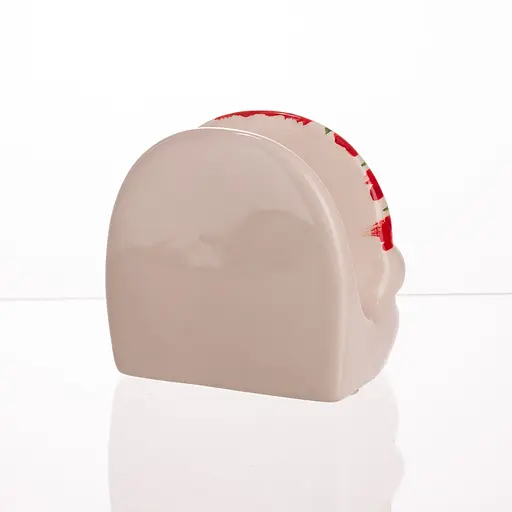 Серветниця Yiwu на стіл новорічна кухонна Santa Ø15 см порцелянова CR-1-37 - фото 4