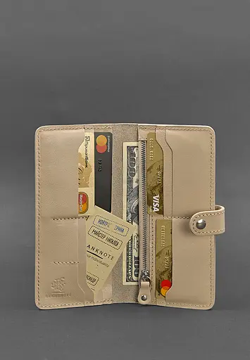 Шкіряне жіноче портмоне 7.0 Світло-бежевий - фото 3