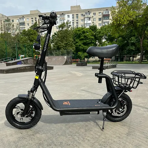 Электросамокат KUGOO Kirin C1+ Plus 18Ah 2025 года с сиденьем и корзиной - фото 2