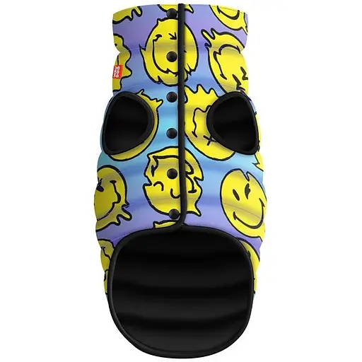 Курточка для собак Waudog Clothes рисунок Смайлики на голубом M40 В 63-67 см С 39-43 см