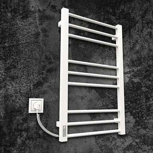 Електрична рушникосушарка Kosser Степ 800x500 EL тайм. білий ДСТ02ELW, Білий матовий, Ліве - фото 1