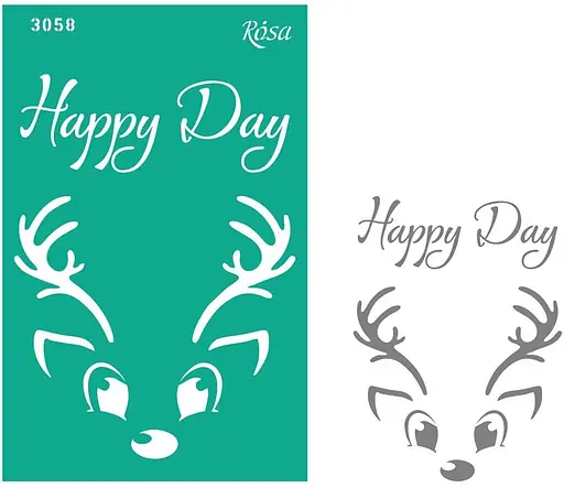 Трафарет багаторазовий самоклеючий №3058 Елементи та написи 13х20см серія Новий рік Rosa TALENT