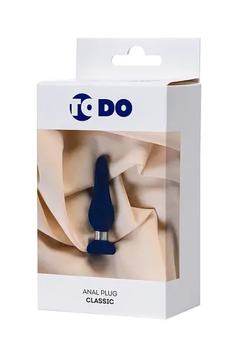 Анальная пробка ToDo Anal Plug Сlassic S 10 см (синий) - фото 3