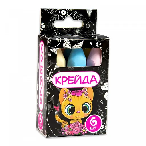 Мел "Карандаш" Strateg 50111, 6 штук, разноцветный - фото 1