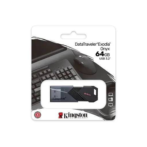 USB флеш накопитель Kingston 64 ГБ DataTraveler Exodia Onyx USB 3.2 Gen 1 Black (DTXON/64GB) - фото 6