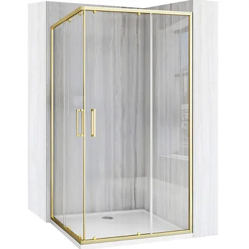 Душевая кабина Rea City 80x80 brushed gold REA-K6444, Универсальная, прозрачная, золотая - фото 1