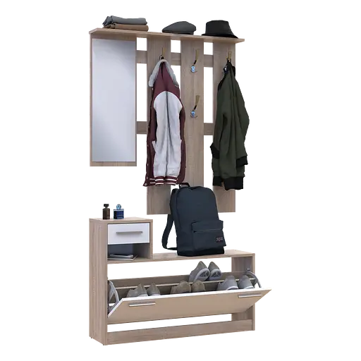 Прихожая Doros Alice Белый/Дуб Сонома 1 зеркало 100х25х182,9 (44900238) - фото 12