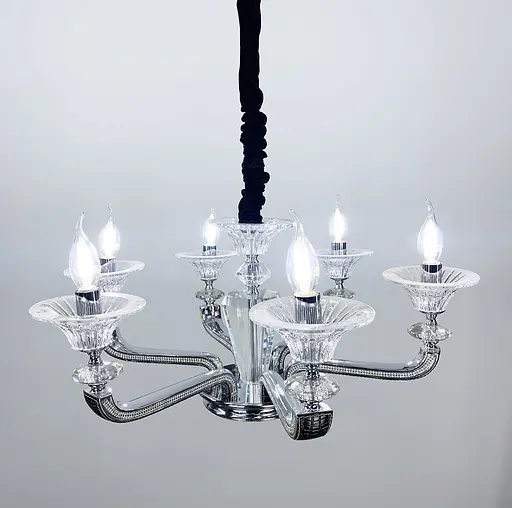 Классическая подвесная люстра с экокожией на корпусе Line.F S 609 BK - фото 5