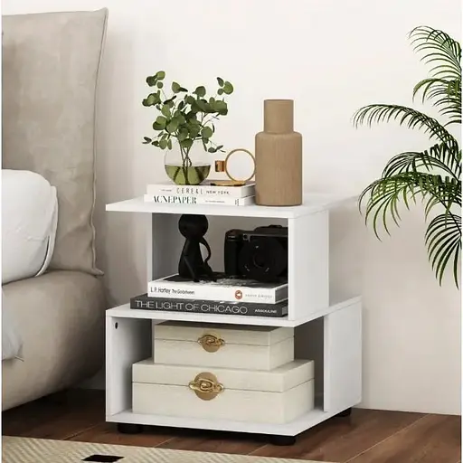 Журнальний столик Costway Luna 3-рівневий білий - фото 3