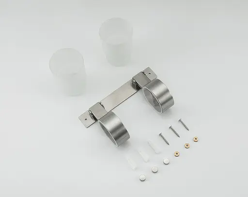 Склянка для зубних щіток подвійна Frap F30408 нержавіюча сталь - фото 4