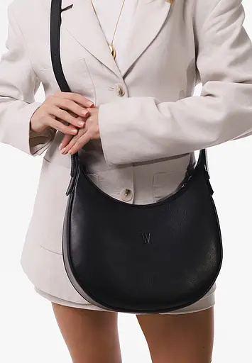 Жіноча шкіряна сумка Vivian чорна - фото 3