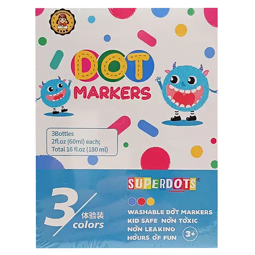 Дитячі крапкові маркери Bambi 35506, 3 кольори по 60 мл - фото 1