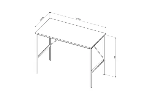 Стіл письмовий Line Тайм Ferrum-decor 750x1000x500 Чорний метал ДСП Біле 16 мм (FRD-104864) - фото 6