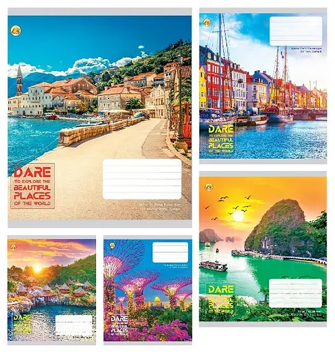 Зошити учнівські 48 аркушів лінія Тверда Краєвиди, 10 шт. в упаковці