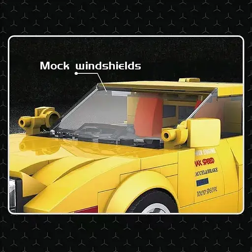 Набір для збирання моделі Mold King Speed Champions Mazda RX-7 FD3S з дисплеєм, 27016 кубиків Initial D - фото 6