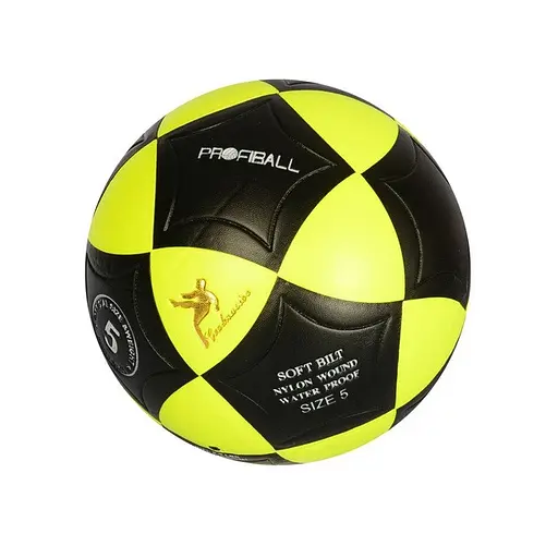 Футбольний м'яч Sport Brand MS1771 розмір №5, м'яч для активного відпочинку ПВХ Ігровий м'яч для футболу Жовто/Чорний - фото 1
