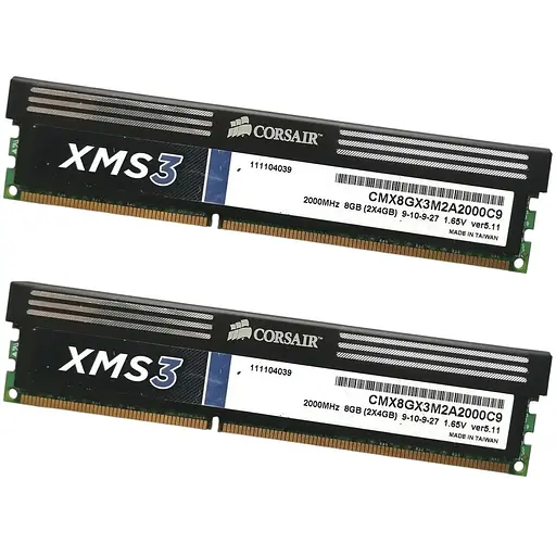 Оперативна пам'ять Corsair CMX8GX3M2A2000C9 XMS3 8GB (2x4GB) DDR3 2000 Mhz CL9 XMP Kit Б/В