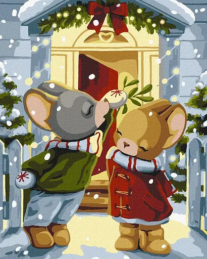 Набір для розпису по номерах Під омелою, 40x50 см, КНО6552