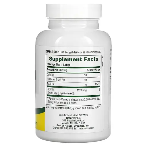 Лецитин NaturesPlus Licithin 1200 mg 90 softgels (1086-2023-10-2364) - фото 2