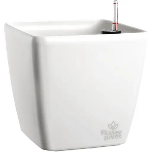 Цветник Plastkon Quadrato Flower Lover со оросительной системой белый (23195)