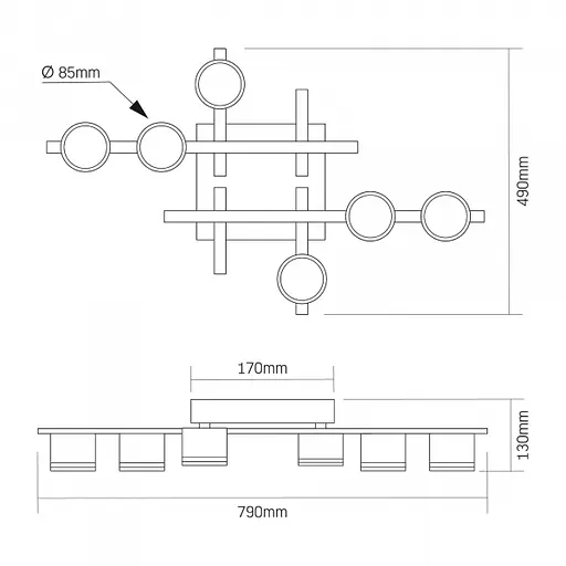 Світильник Videx під лампу 6xGX53 накладний Білий (VL-SPF31-6W) - фото 3