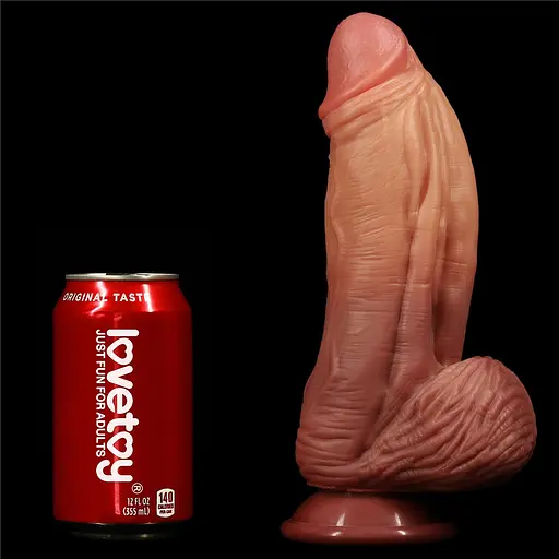 Фаллоимитатор LoveToy Dual layered Platinum Silicone 24.5 см телесный - фото 7