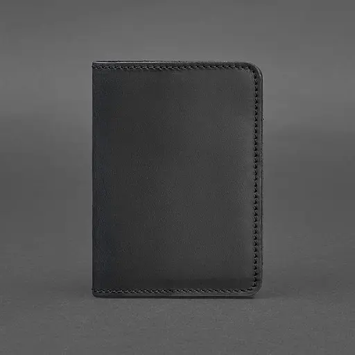 Кожаная обложка для паспорта и военного билета 1.3 черная Crazy Horse - фото 6