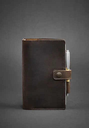 Шкіряний блокнот (Софт-бук) 4.0 темно-коричневий Crazy Horse - фото 2