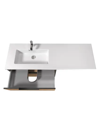 Тумба Мойдодир Line Craft 80-A Adam 140 L підвісна з крилом над пральною машиною - фото 5