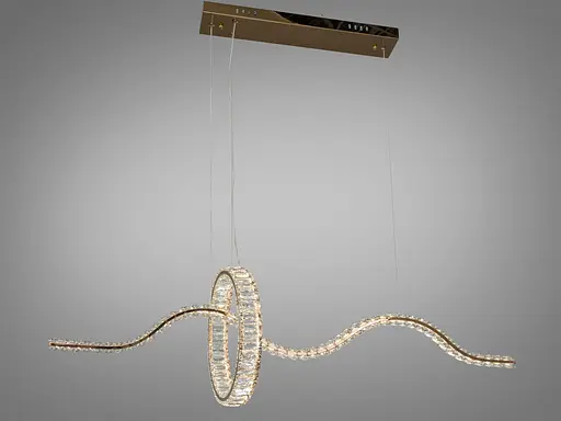 Світлодіодна підвісна люстра Romin хром 86 Вт пульт - фото 3