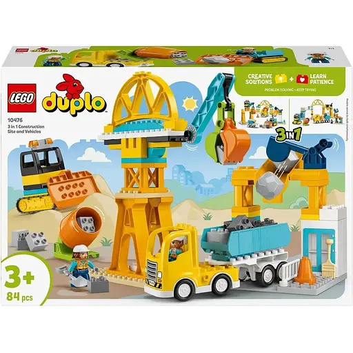 Конструктор LEGO DUPLO Town Строительная площадка и техника 3 в 1, 84 детали (10476)
