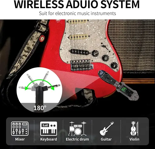 Бездротовий XLR передавач та приймач мікрофонний XTUGA C-977 UHF бездротовий гітарний - фото 6