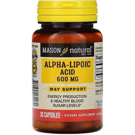 Альфа-ліпоєва кислота Mason Natural Alpha-Lipoic Acid 600 мг 30 капсул
