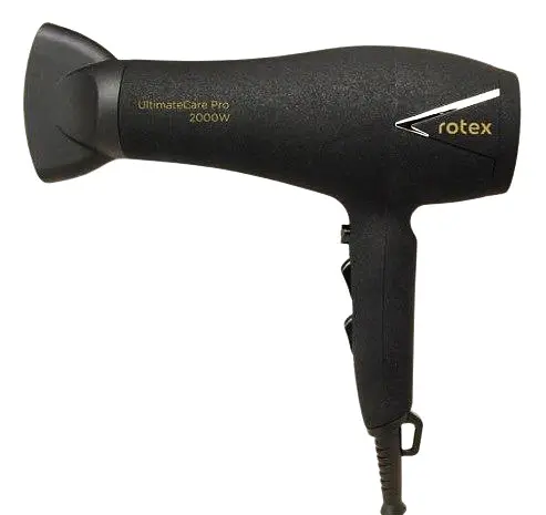Профессиональный мощный фен Rotex RFF203-B UltimateCare Pro, концентратор, 2000 Вт, черный - фото 1